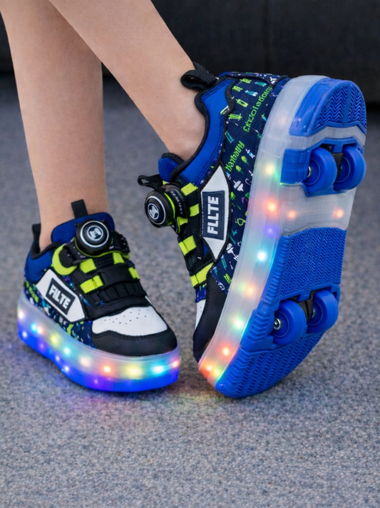Erkek Çocuk Işıklı Patenli Ayakkabı – Tekerlekli Kaykaylı Spor Sneaker LED Taban
