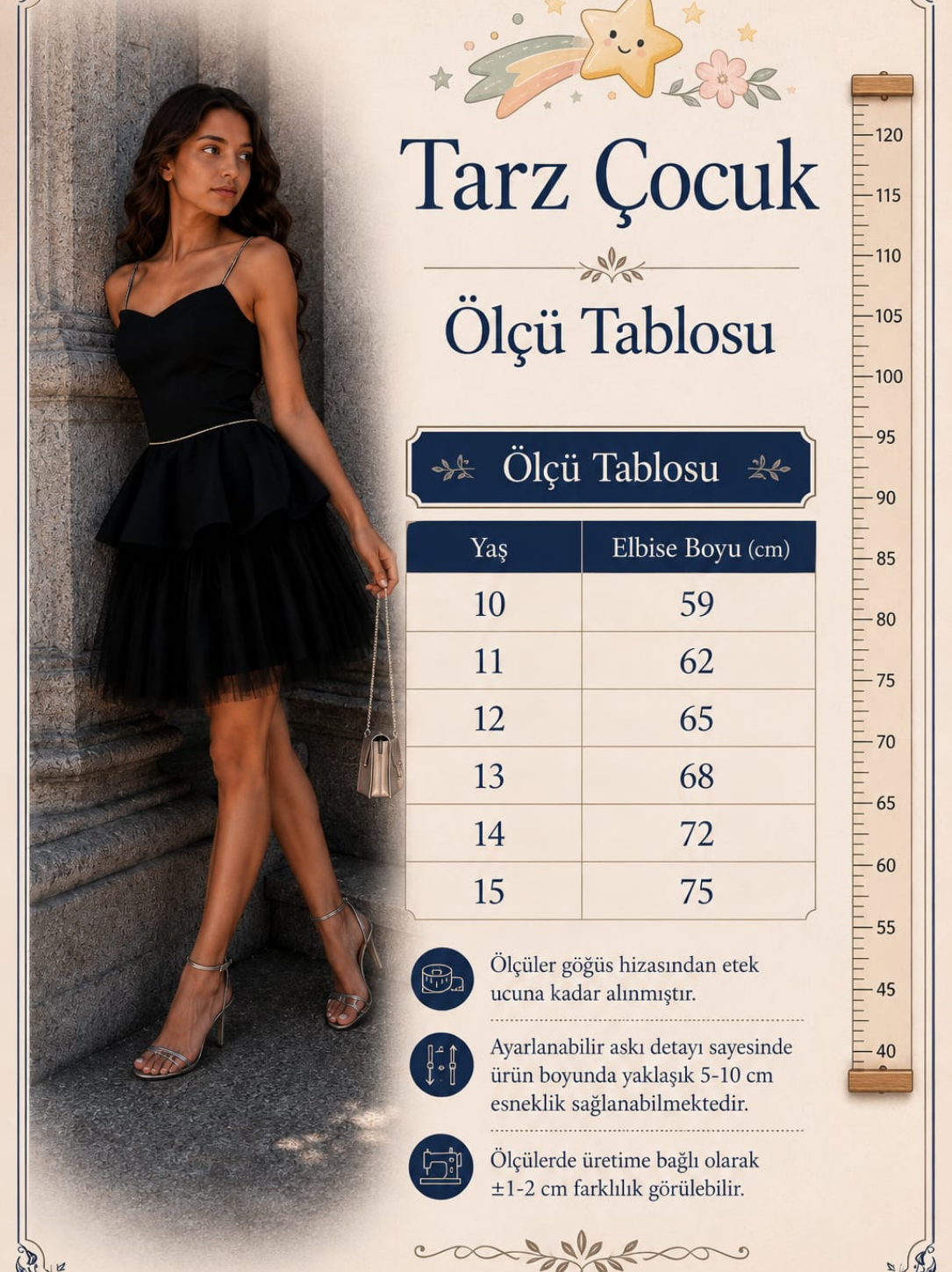 Kız Çocuk Siyah Tül Abiye Elbise – Askılı, Volan Detaylı Özel Gün Elbisesi